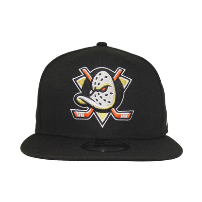Anaheim Ducks Custom New Era 9FIFTY Snapback Cap Black black Front View