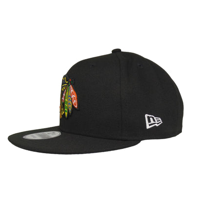 Chicago Blackhawks New Era 9FIFTY Snapback Cap Black black Side View