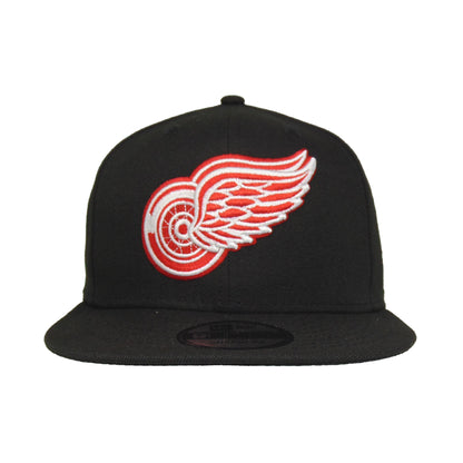Detroit Redwings New Era 9FIFTY Snapback Cap black black Front View