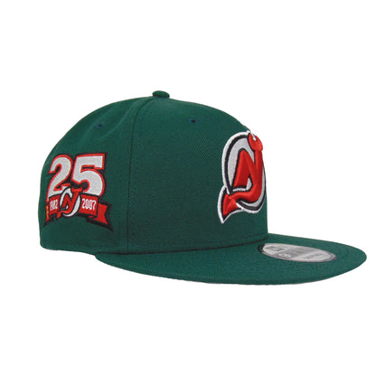 New Jersey Devils New Era 9FIFTY Snapback Cap Dark Green 25th dark green Side View
