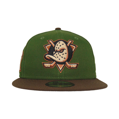 Anaheim Ducks New Era 9FIFTY Snapback Cap Alpine Green 30th dark green Front View