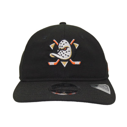 Anaheim Ducks Custom 9FIFTY Retro Crown New Era Cap black black Front View