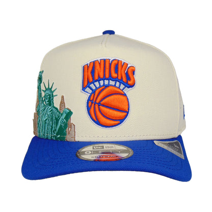 New York Knicks 9FIFTY AF New Era Snapback Cap chrome royal chrome
blue Front View