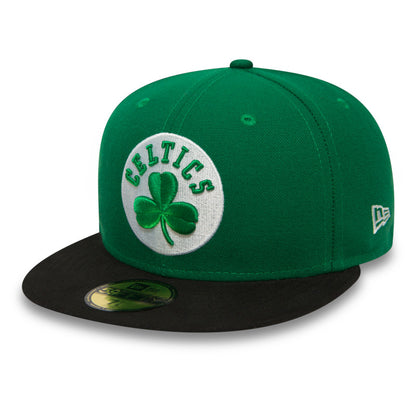 Boston Celtics Basic 59FIFTY New Era Cap Kelly Black black 
green Front View