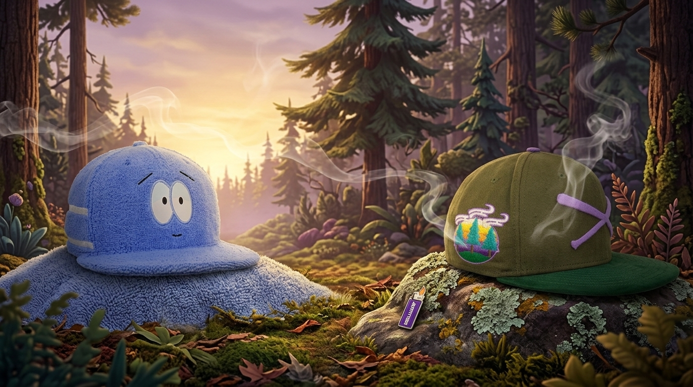 420 towelie and smoking trees cap
