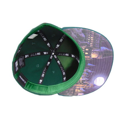 Harry Potter x JF exclusive New Era 59FIFTY Cap Slytherin dark green Undervisor View