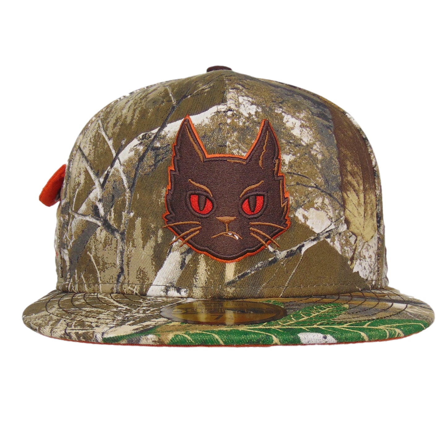 JustFitteds Black Cat Head New Era 59FIFTY Cap Realtree