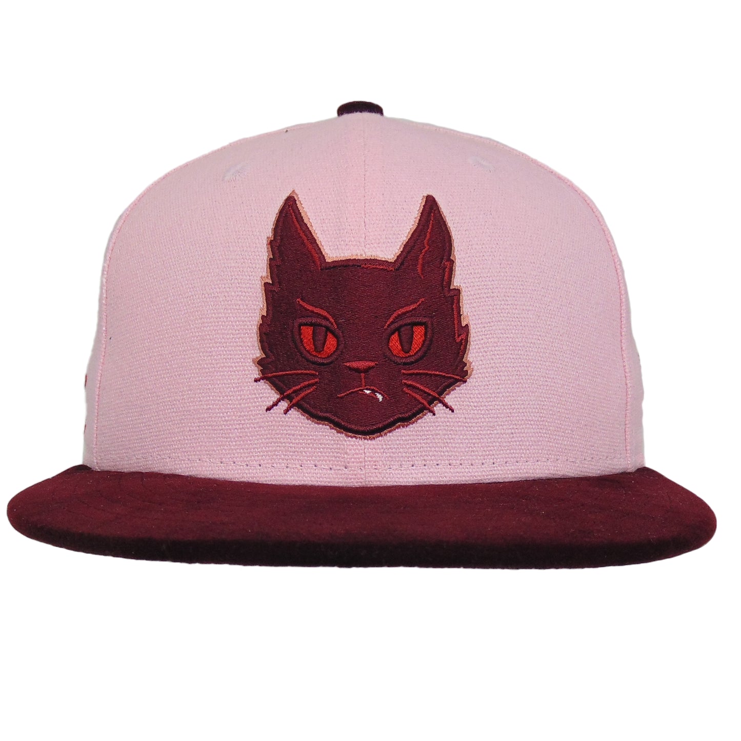 JustFitteds Black Cat Head New Era 59FIFTY Cap Pink Maroon
