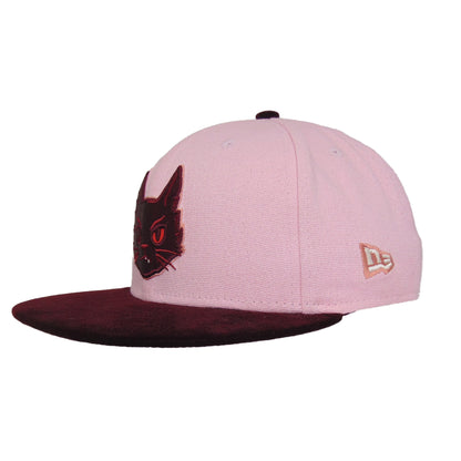 JustFitteds Black Cat Head New Era 59FIFTY Cap Pink Maroon