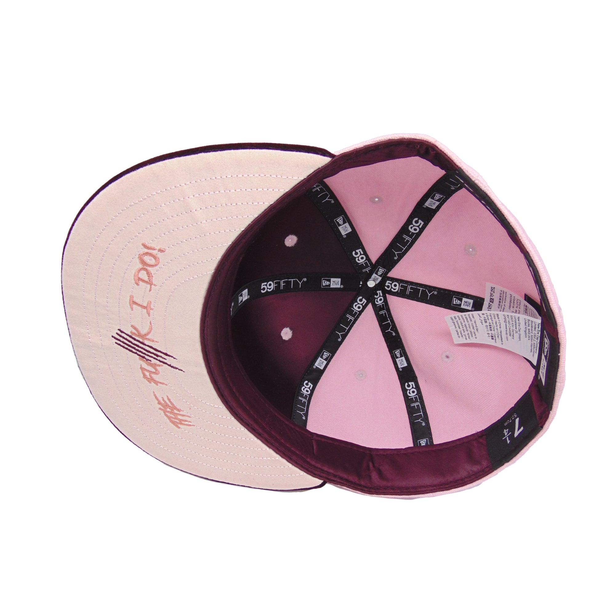 JustFitteds Black Cat Head New Era 59FIFTY Cap Pink Maroon