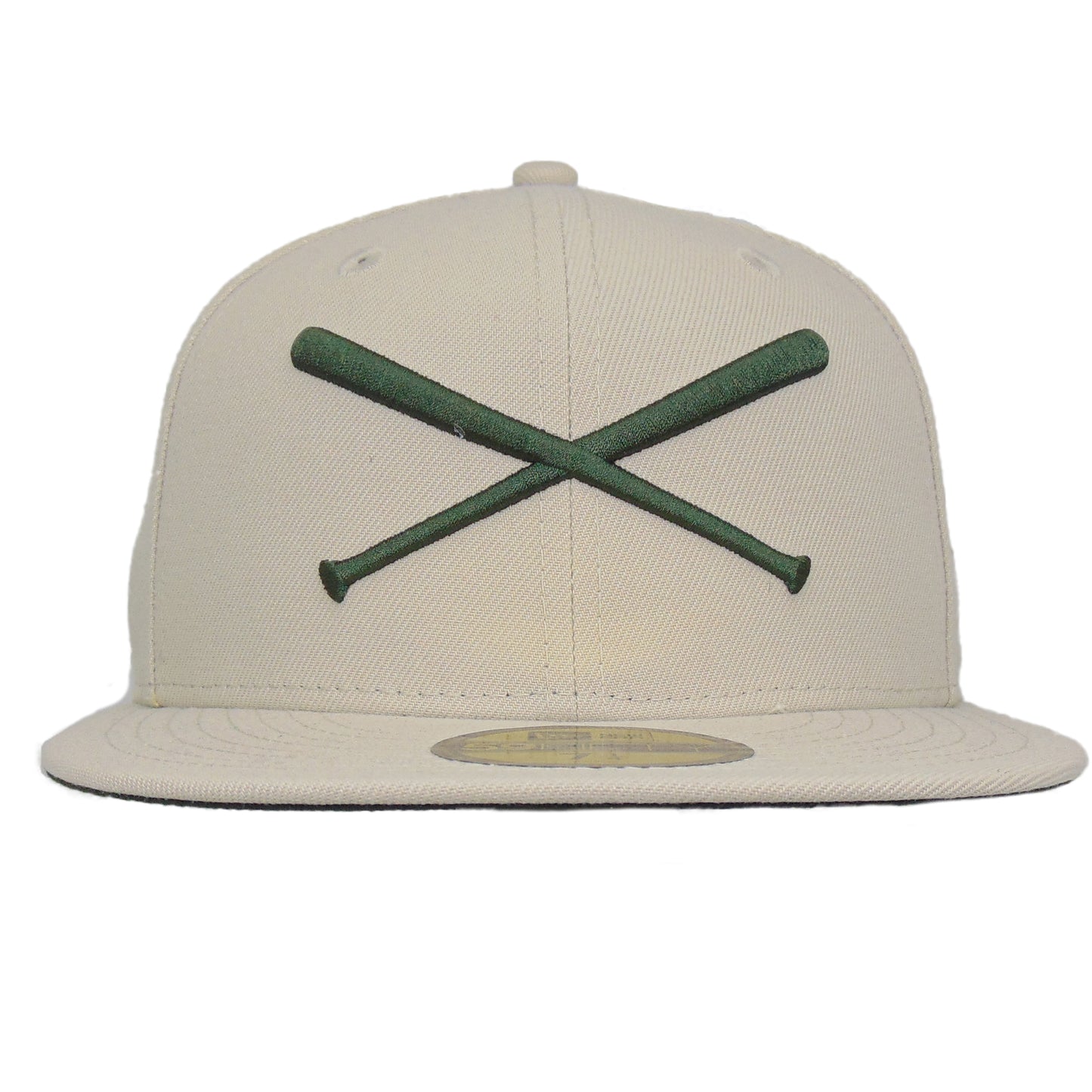 JustFitteds Crossed Bats Logo New Era 59FIFTY Cap Stone Seaweed