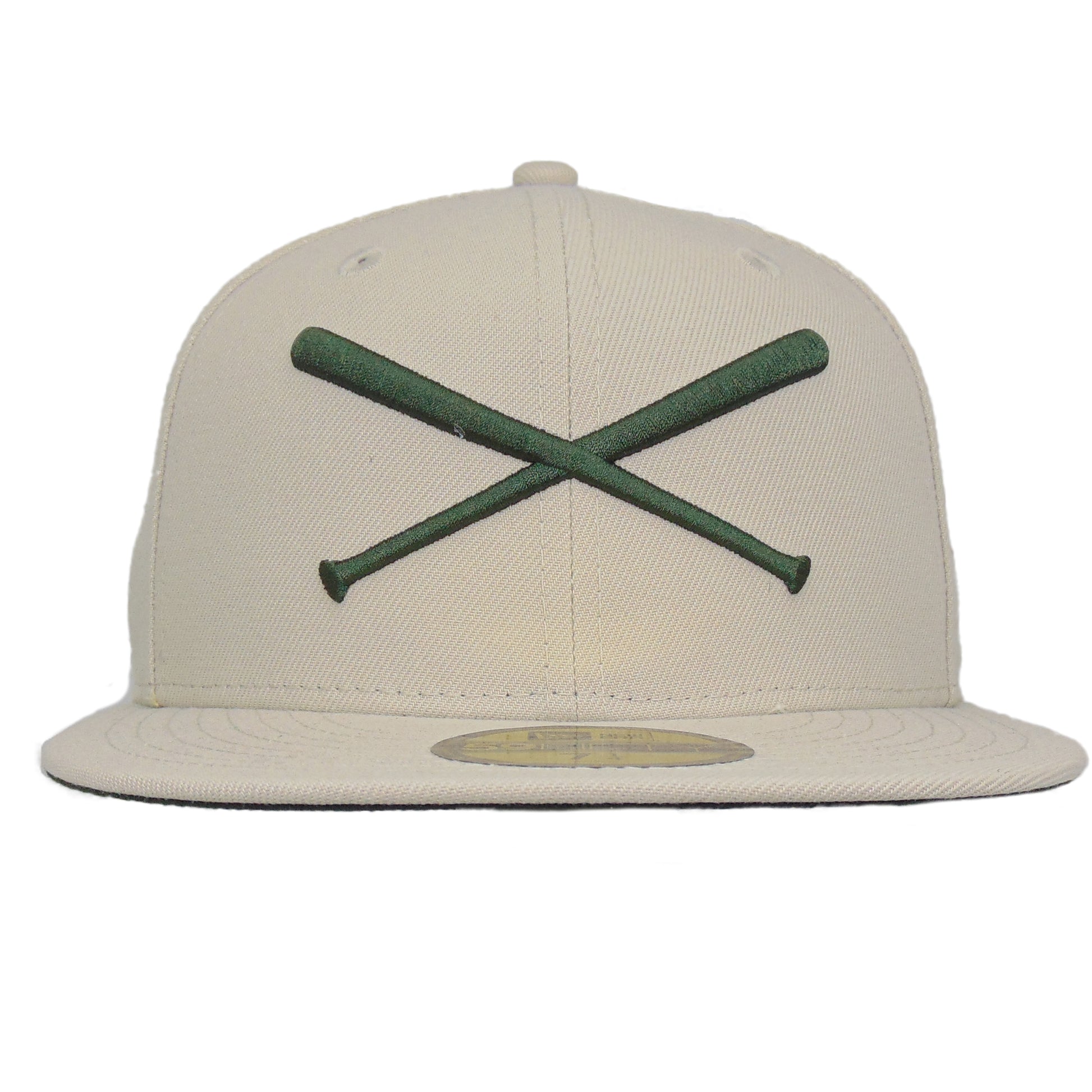 JustFitteds Crossed Bats Logo New Era 59FIFTY Cap Stone Seaweed