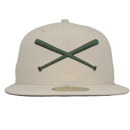 JustFitteds Crossed Bats Logo New Era 59FIFTY Cap Stone Seaweed
