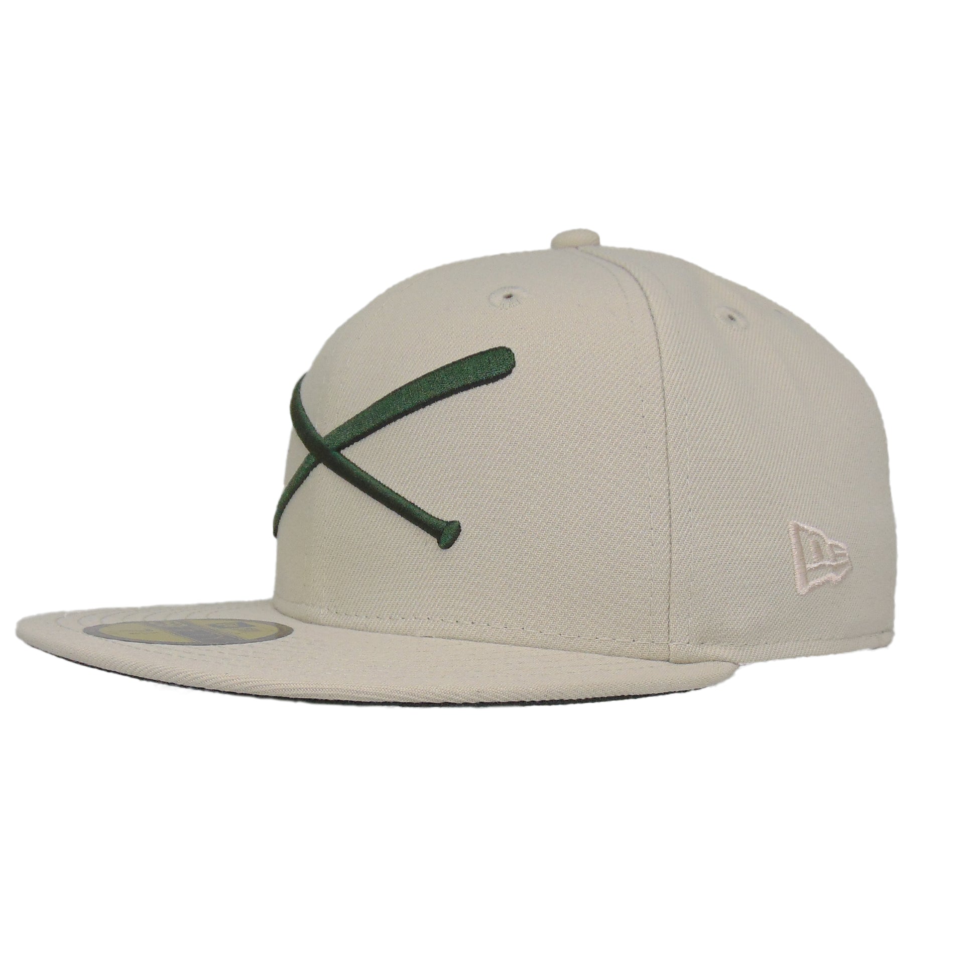 JustFitteds Crossed Bats Logo New Era 59FIFTY Cap Stone Seaweed