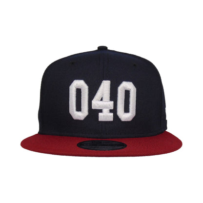 JustFitteds 040 9FIFTY New Era Cap Navy navy
maroon Front View
