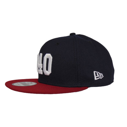 JustFitteds 040 9FIFTY New Era Cap Navy navy
maroon Side View