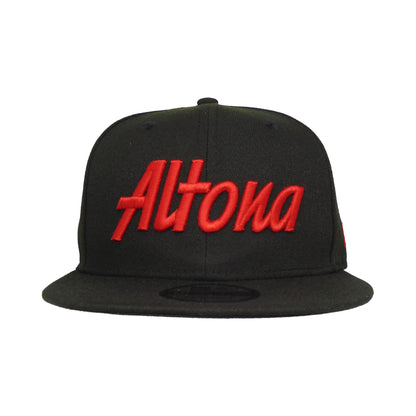 Justfitteds Custom New Era 9FIFTY Snapback Cap Altona black 
red Front View