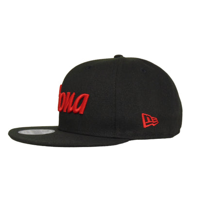 Justfitteds Custom New Era 9FIFTY Snapback Cap Altona black 
red Side View