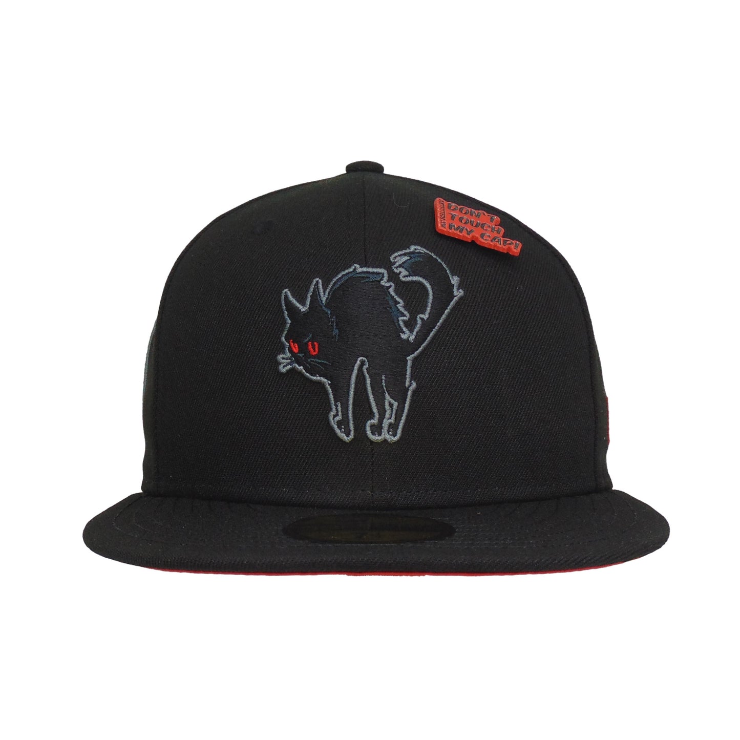 JustFitteds Black Cat New Era 59FIFTY Cap Black Red