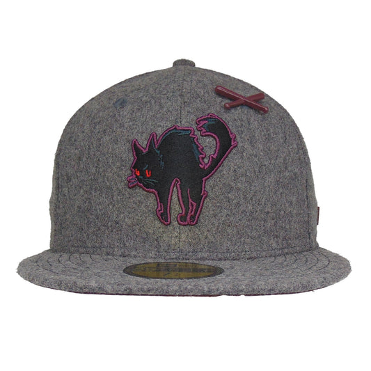 JustFitteds Black Cat New Era 59FIFTY Cap Graphit Melton Wool