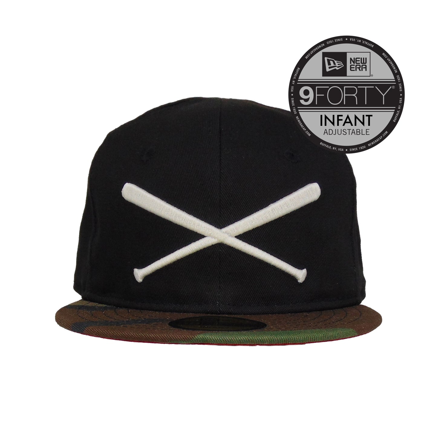 My first JustFitteds Crossed Bats Logo 59FIFTY New Era Cap "infant" Black