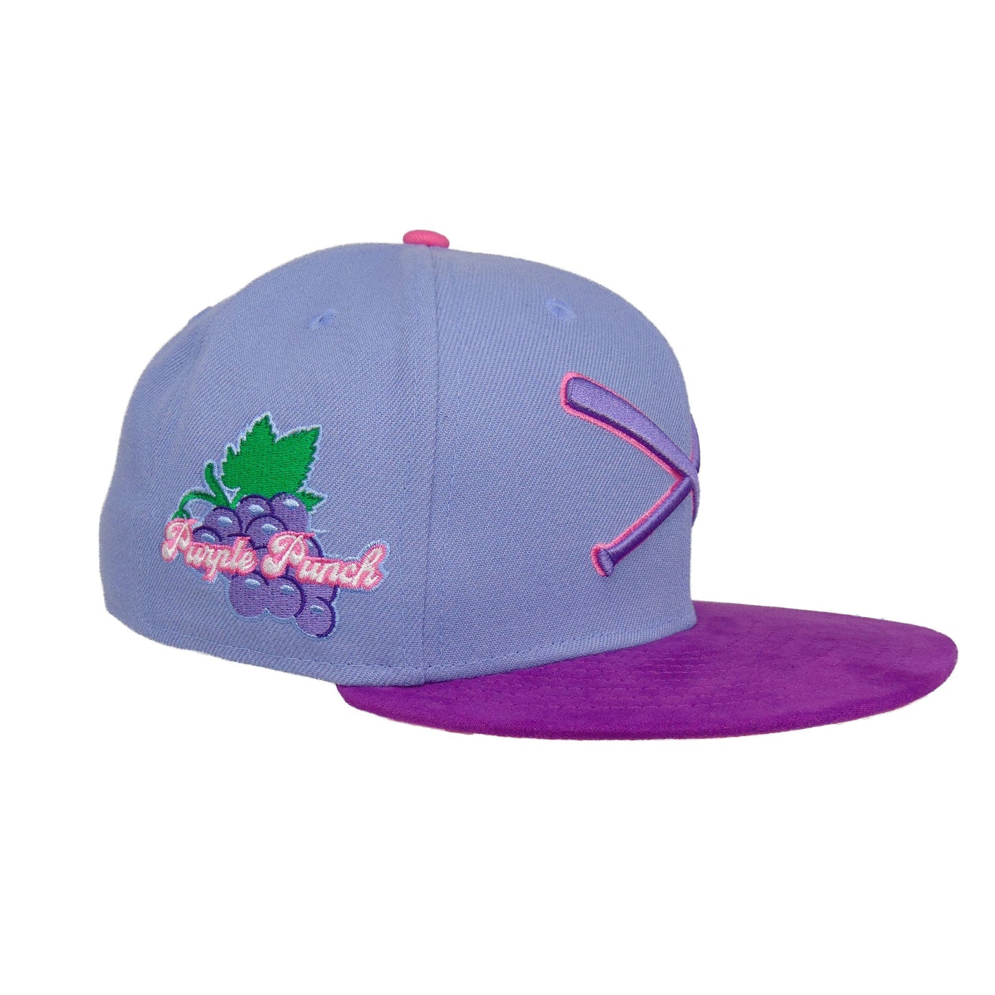 JustFitteds Crossed Bats New Era 59FIFTY Cap Purple Punch