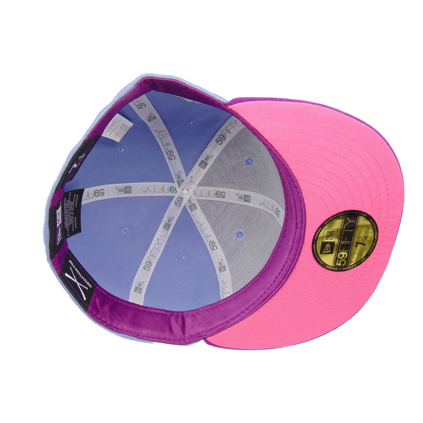JustFitteds Crossed Bats New Era 59FIFTY Cap Purple Punch