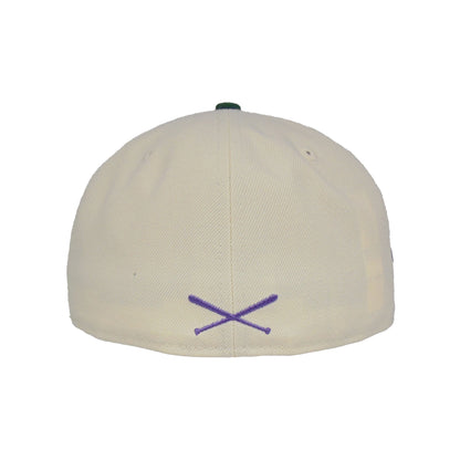 JustFitteds Crossed Bats 59FIFTY New Era Cap Championship chrome
green Undervisor View