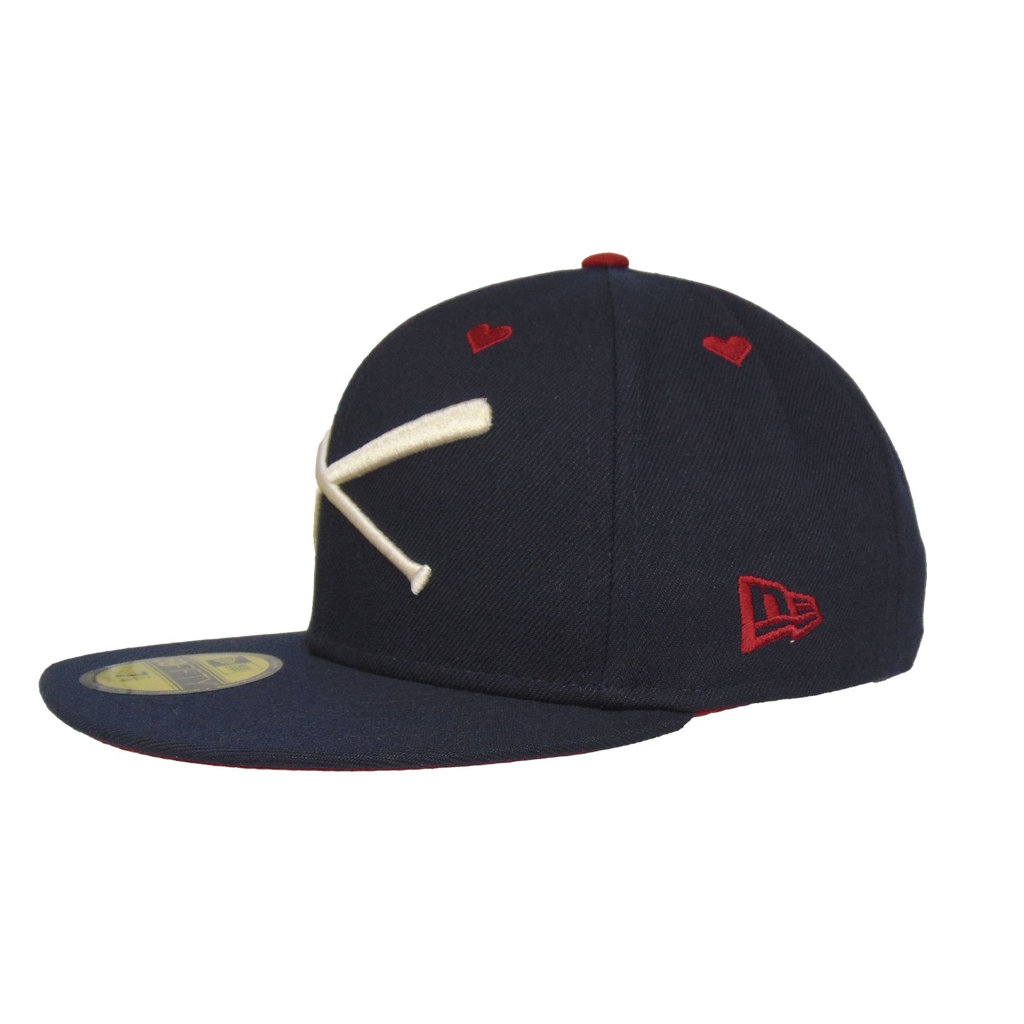 JustFitteds Crossed Bats 59FIFTY New Era Cap Valentines Day