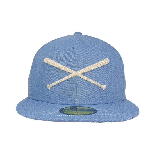 JustFitteds Crossed Bats Logo New Era 59FIFTY Light blue Denim