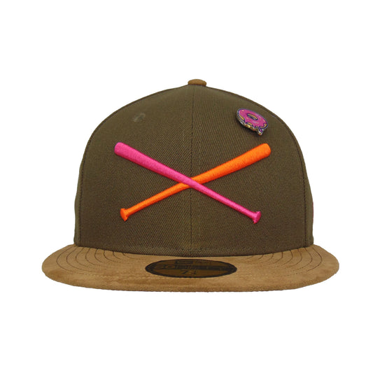 JustFitteds Crossed Bats Logo New Era 59FIFTY Cap Donut Lover