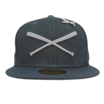 JustFitteds x Halley Stevensons Crossed Bats Logo New Era 59FIFTY Cap Dark Charcoal