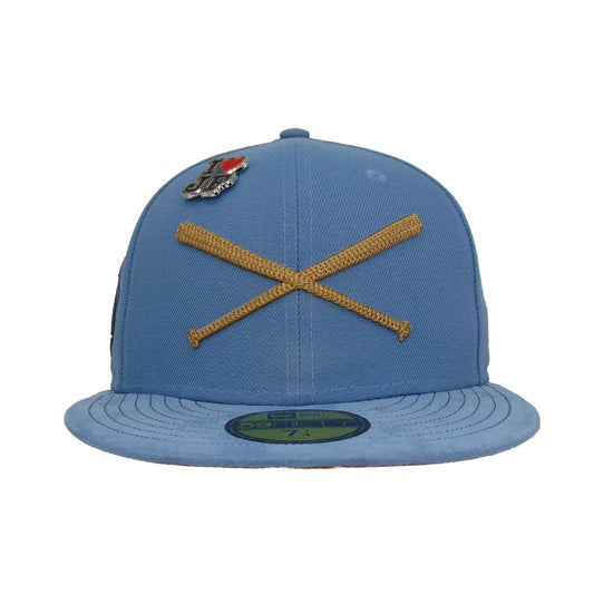 JustFitteds Crossed Bats Logo New Era 59FIFTY Cap Serene Blue