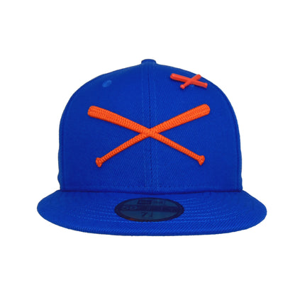 JustFitteds x Halley Stevensons Crossed Bats Logo New Era 59FIFTY Cap Royal blue Front View