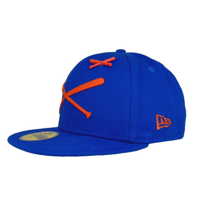 JustFitteds x Halley Stevensons Crossed Bats Logo New Era 59FIFTY Cap Royal blue Side View