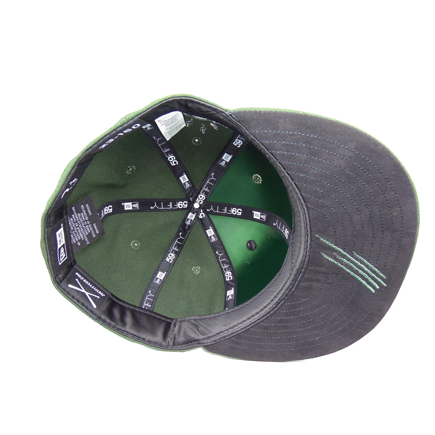 JustFitteds Crossed Bats Logo New Era 59FIFTY Cap Seaweed