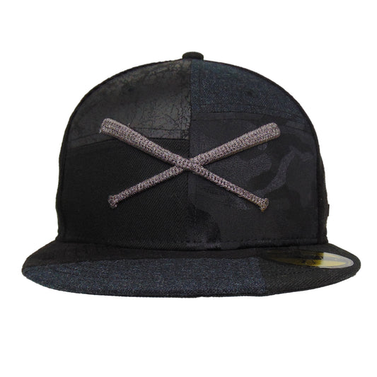 JustFitteds Crossed Bats Logo New Era 59FIFTY Patchwork Black