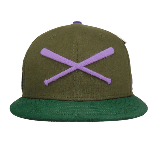 JustFitteds Crossed Bats Logo New Era 59FIFTY Cap Smoking Trees
