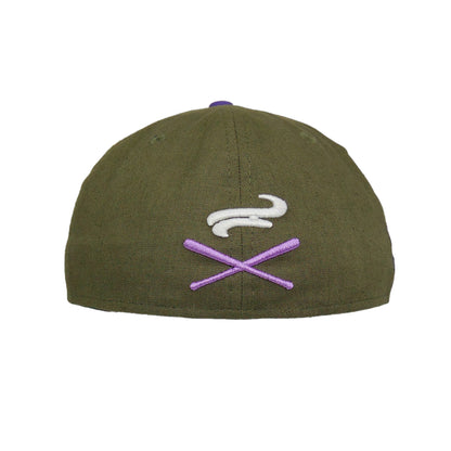 JustFitteds Crossed Bats Logo New Era 59FIFTY Cap Smoking Trees