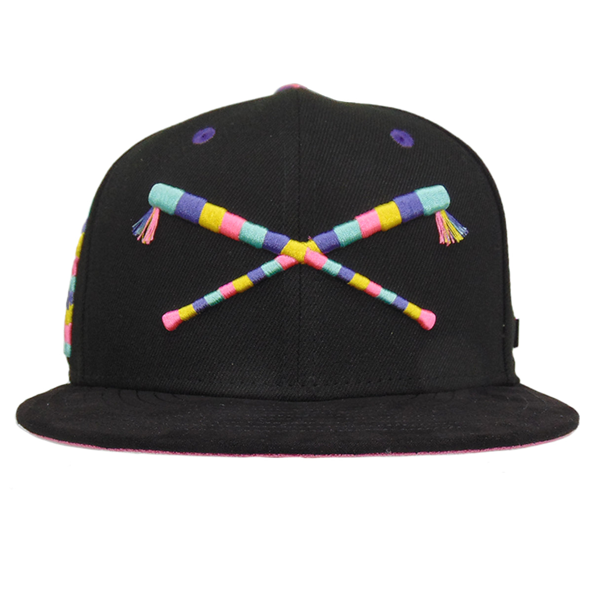 Caps MX x JustFitteds Crossed Bats Logo New Era 59FIFTY Cap Black Pinata