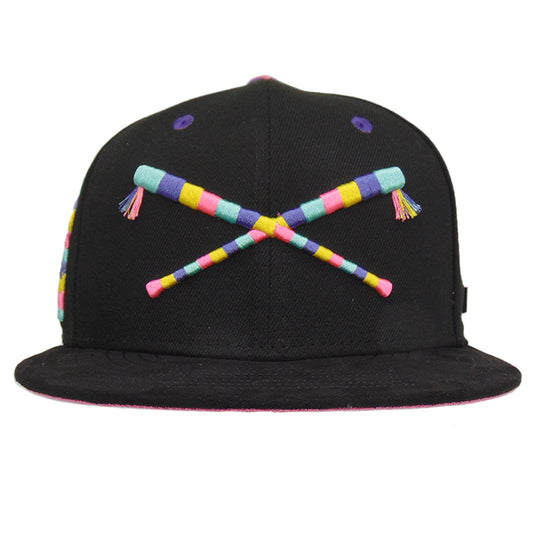 Caps MX x JustFitteds Crossed Bats Logo New Era 59FIFTY Cap Black Pinata