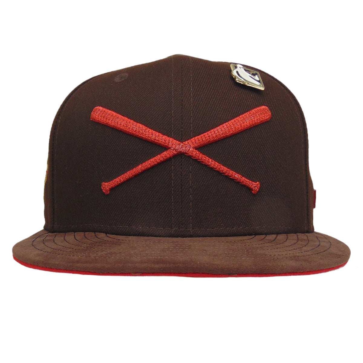 JustFitteds Crossed Bats Logo New Era 59FIFTY Ghost Army Burnt Wood