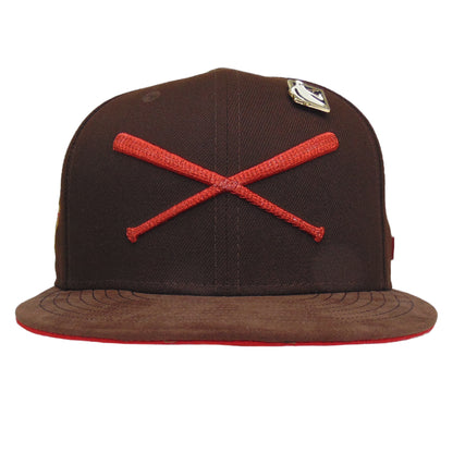 JustFitteds Crossed Bats Logo New Era 59FIFTY Ghost Army Burnt Wood