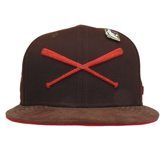 JustFitteds Crossed Bats Logo New Era 59FIFTY Ghost Army Burnt Wood