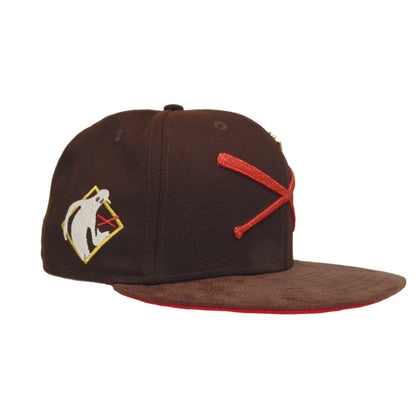 JustFitteds Crossed Bats Logo New Era 59FIFTY Ghost Army Burnt Wood
