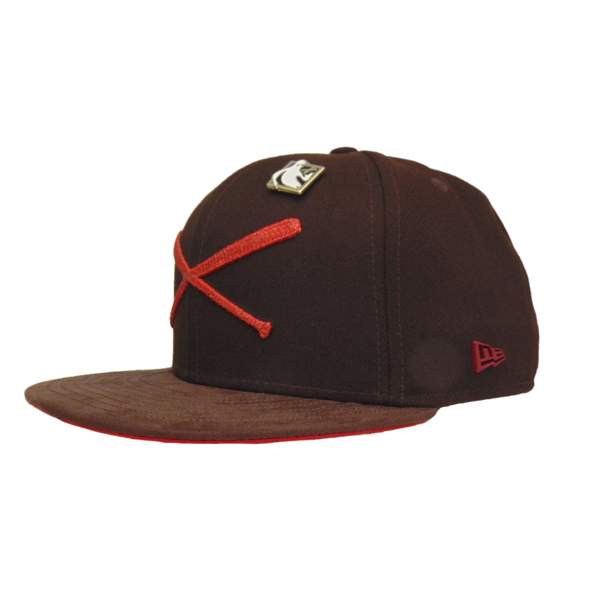 JustFitteds Crossed Bats Logo New Era 59FIFTY Ghost Army Burnt Wood