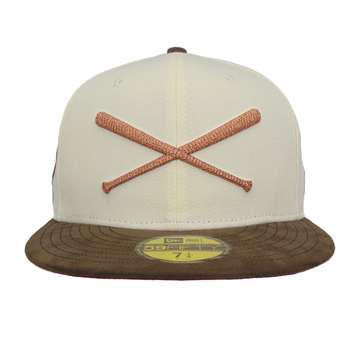 JustFitteds Crossed Bats Logo New Era 59FIFTY Cap Chrome Copper