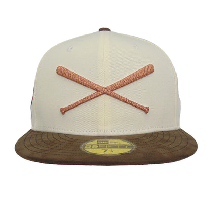 JustFitteds Crossed Bats Logo New Era 59FIFTY Cap Chrome Copper