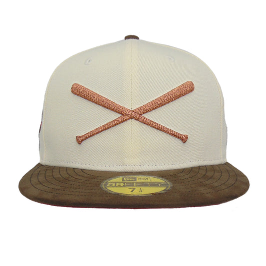 JustFitteds Crossed Bats Logo New Era 59FIFTY Cap Chrome Copper