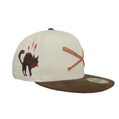 JustFitteds Crossed Bats Logo New Era 59FIFTY Cap Chrome Copper